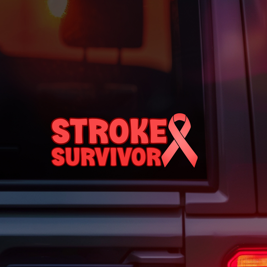 Stroke Survivor with Ribbon Car Decal