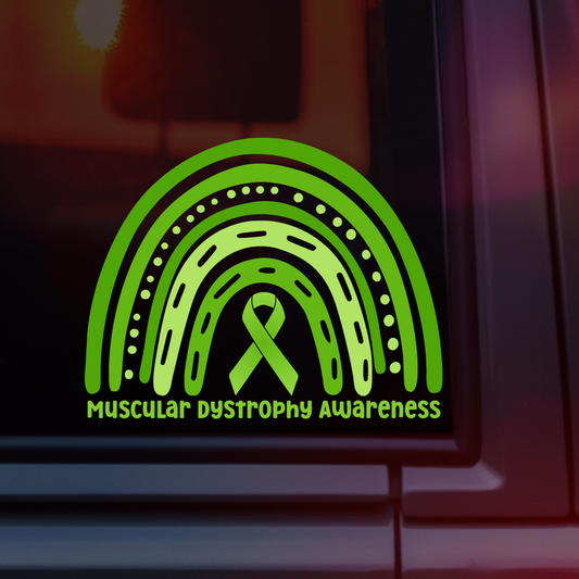 Muscular Dystrophy Awareness Rainbow Car Decal