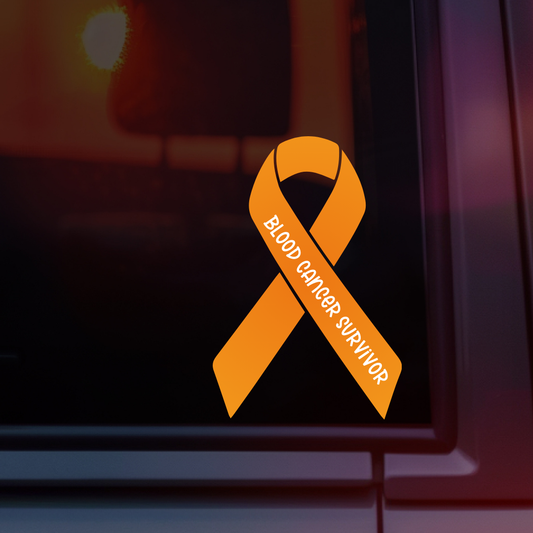 Blood Cancer Survivor Orange Ribbon Car Decal
