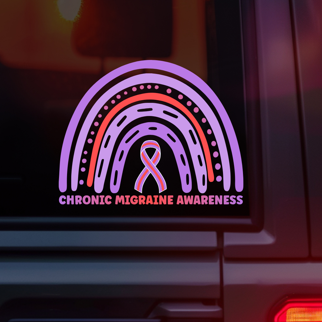 Chronic Migraine Awareness Rainbow Car Decal