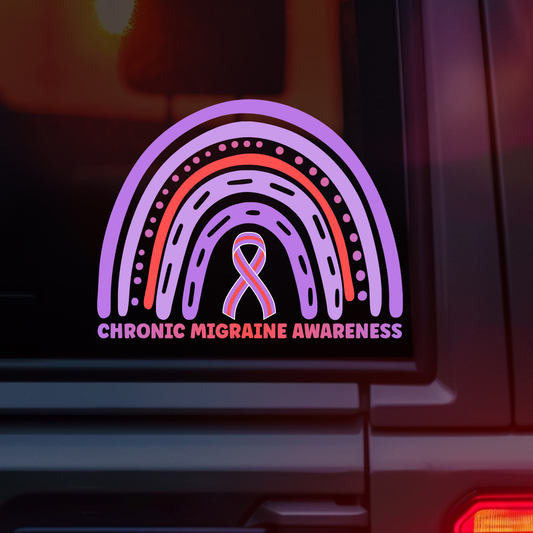 Chronic Migraine Awareness Rainbow Car Decal