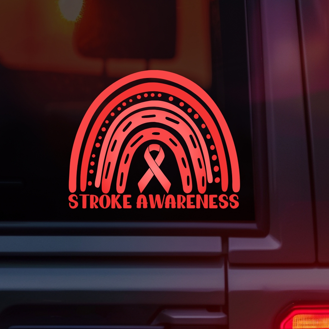 Stroke Awareness Rainbow Car Decal