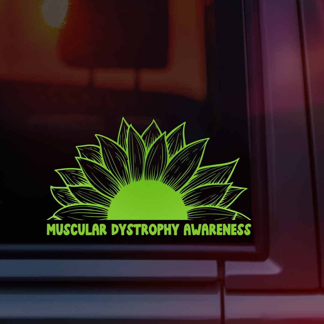 Muscular Dystrophy Awareness Sunflower Car Decal