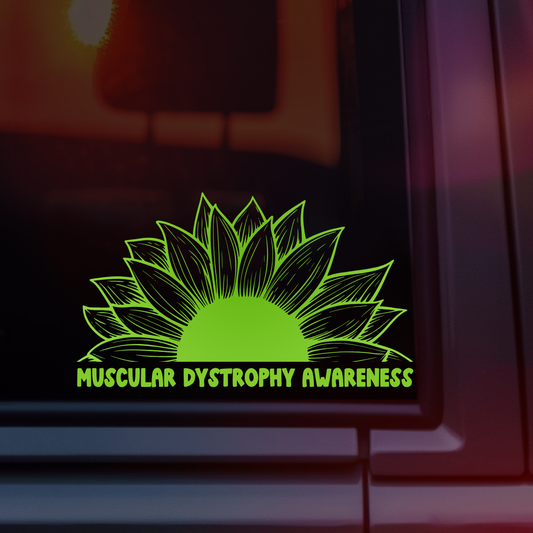 Muscular Dystrophy Awareness Sunflower Car Decal