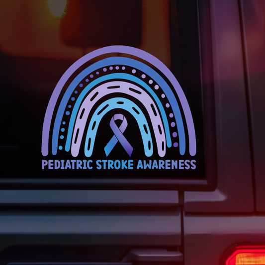 Pediatric Stroke Awareness Rainbow Car Decal