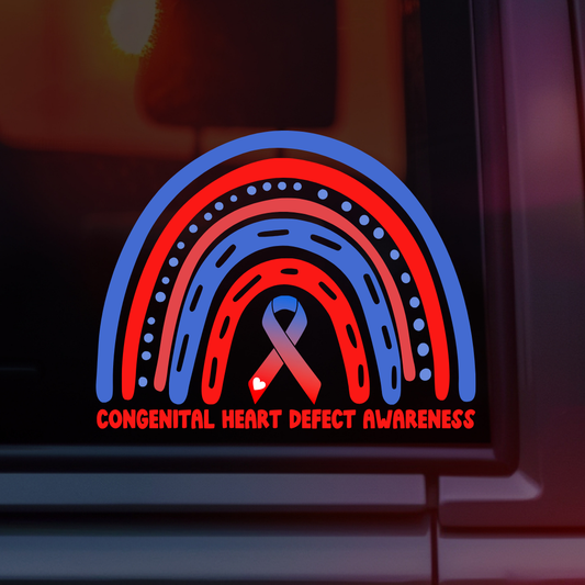Congenital Heart Defect Awareness Rainbow Car Decal