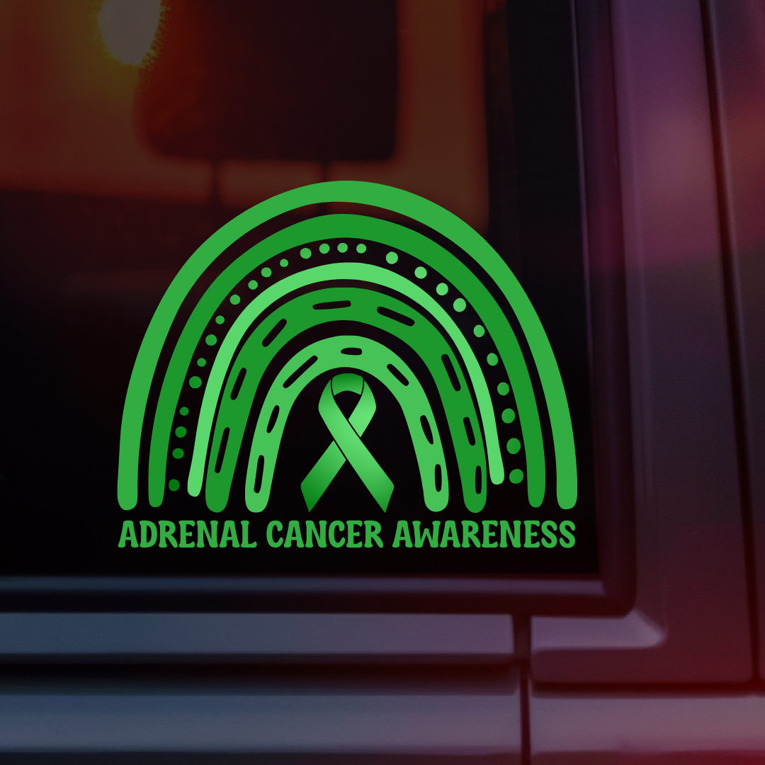Adrenal Cancer Awareness Rainbow Car Decal