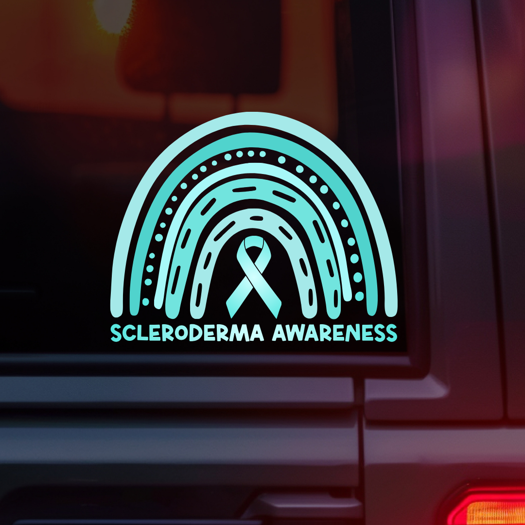 Scleroderma Awareness Rainbow Car Decal
