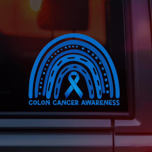 Colon Cancer Awareness Rainbow Car Decal