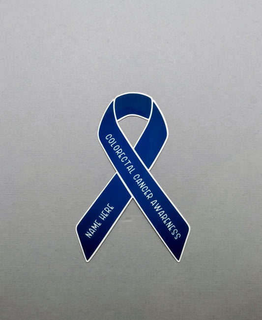 Colorectal Cancer Awareness Custom Ribbon Sticker