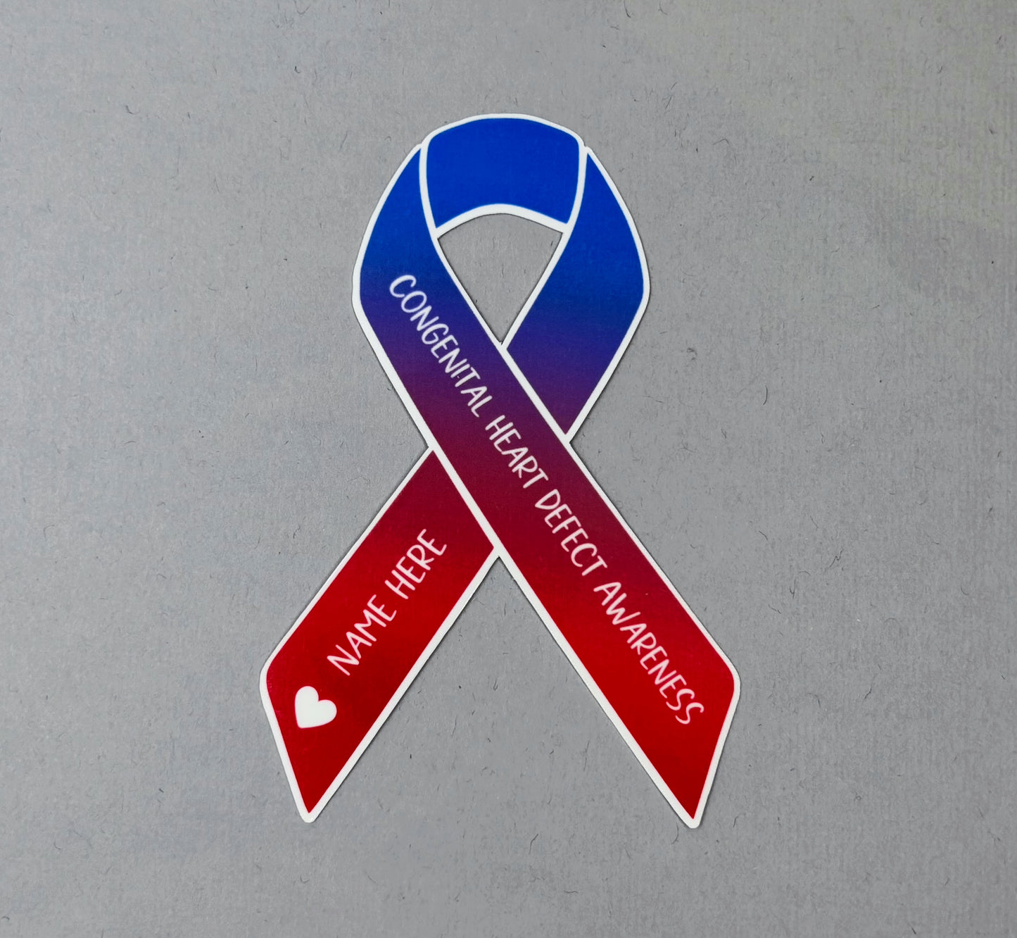 Congenital Heart Defect Awareness Custom Ribbon Sticker