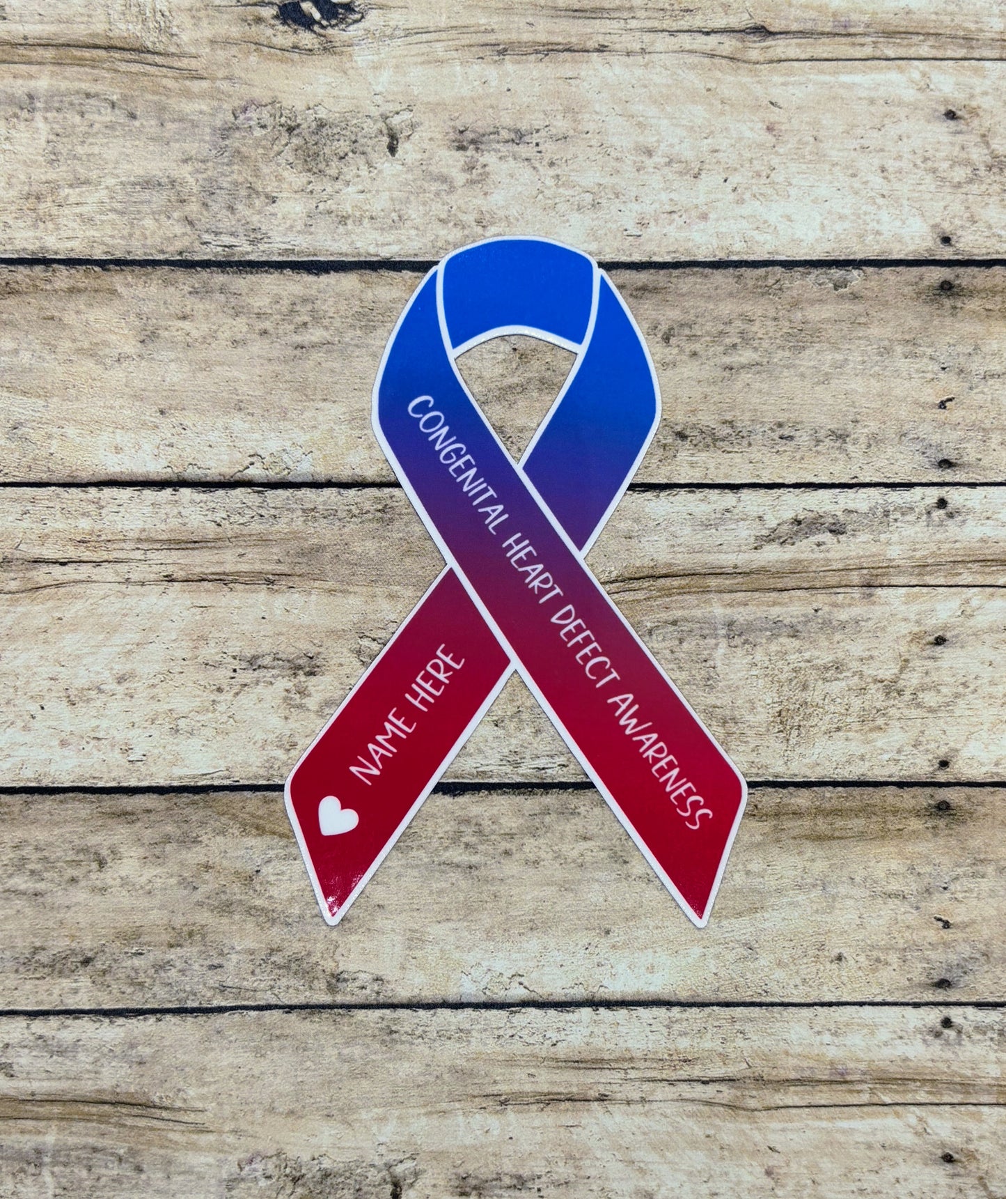 Congenital Heart Defect Awareness Custom Ribbon Sticker