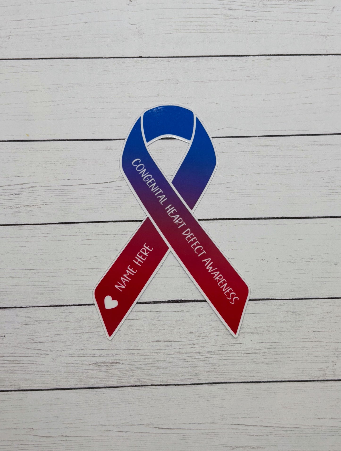 Congenital Heart Defect Awareness Custom Ribbon Sticker