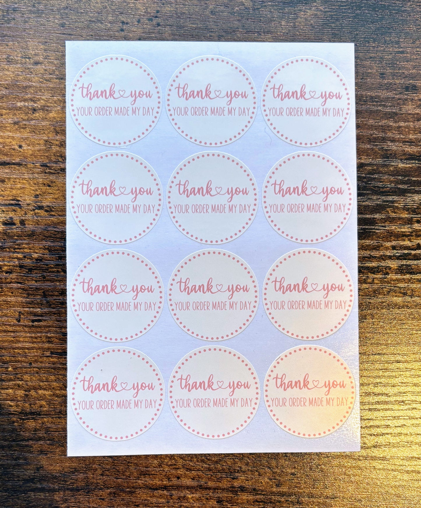 Thank you Your Order Made My Day Packaging Stickers - Ivory Boho