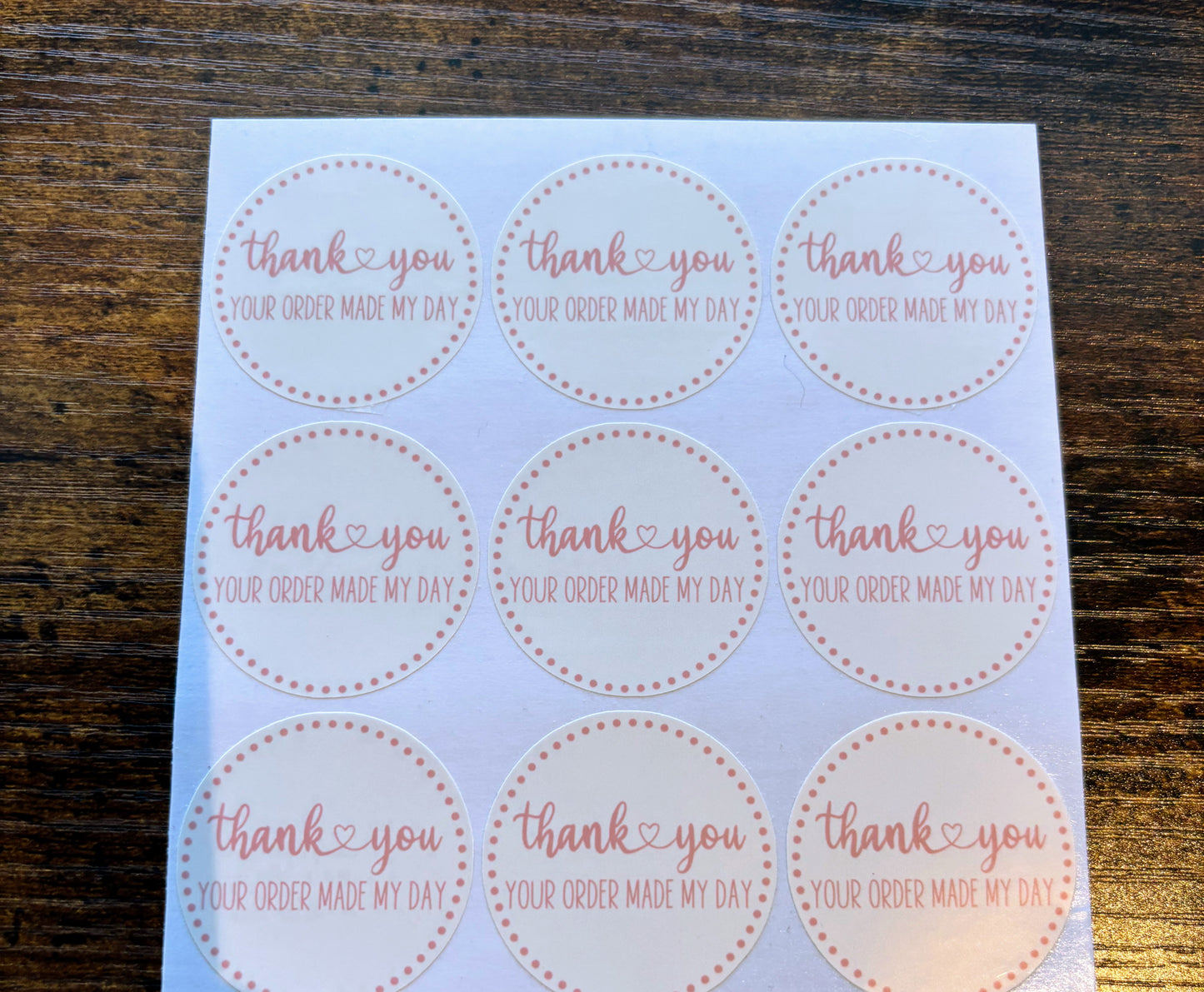 Thank you Your Order Made My Day Packaging Stickers - Ivory Boho