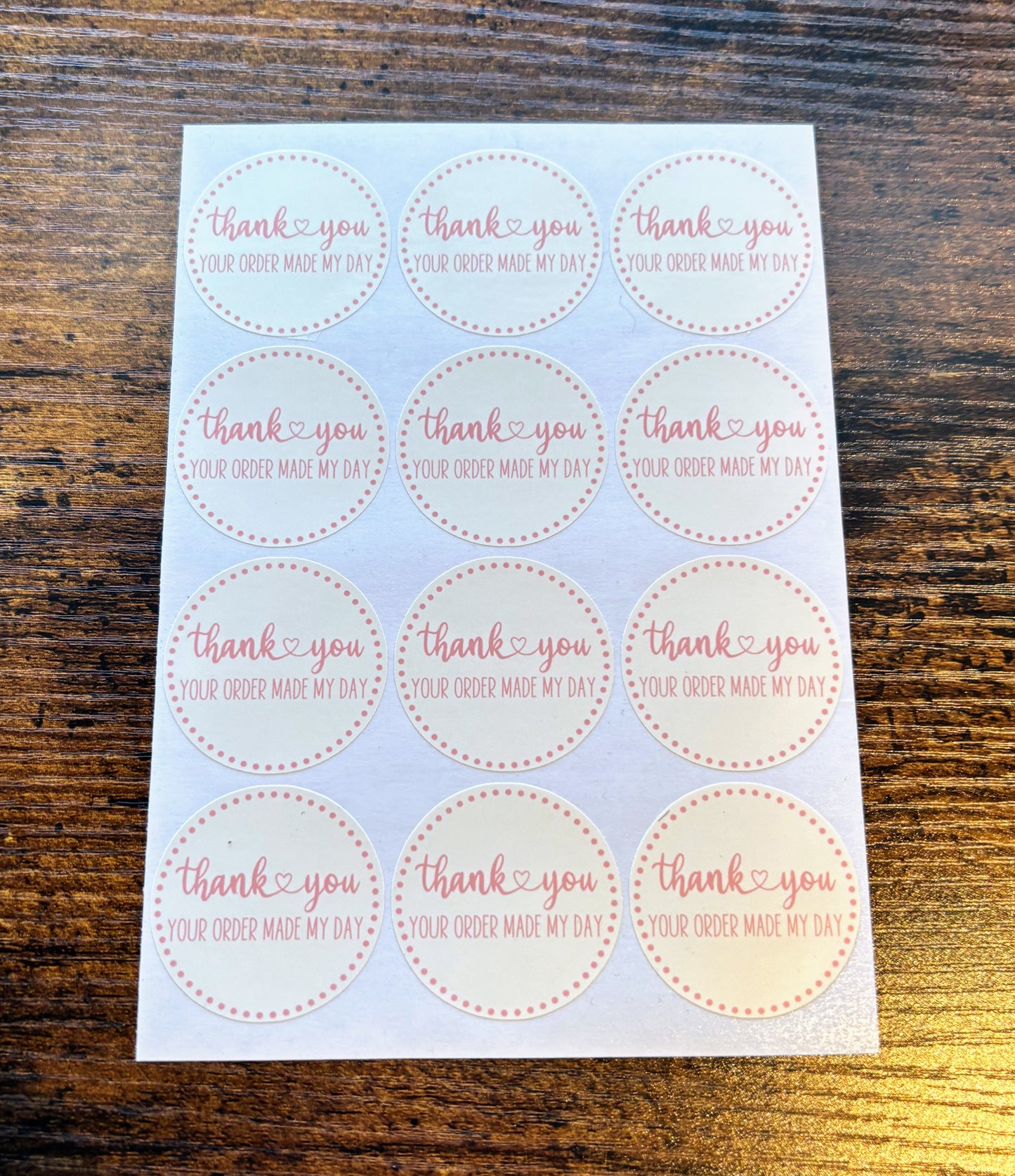 Thank you Your Order Made My Day Packaging Stickers - Ivory Boho