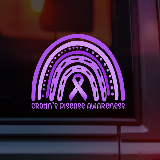 Crohn's Disease Awareness Rainbow Car Decal