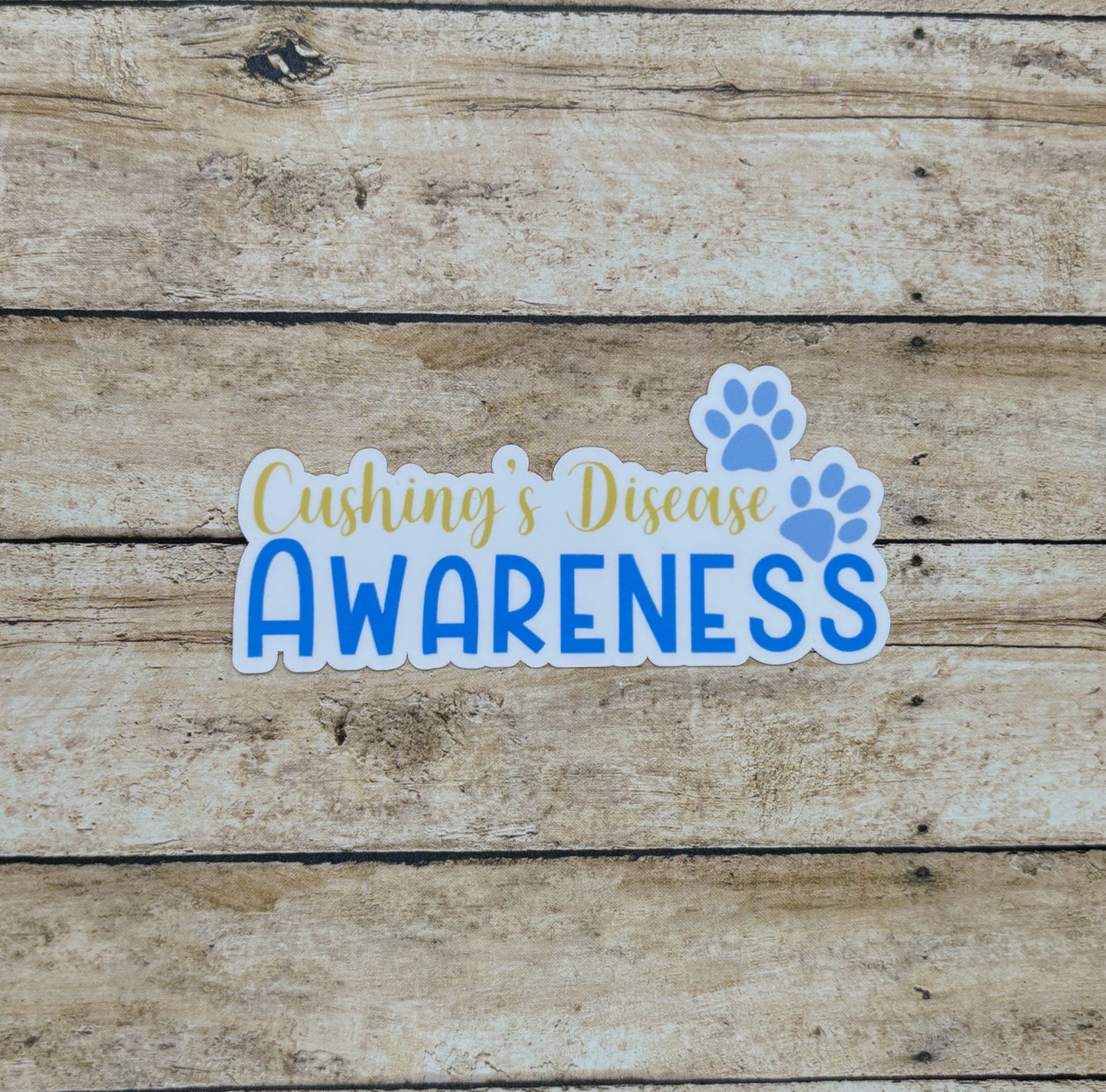 Cushing's Disease Awareness w/ paw print Sticker