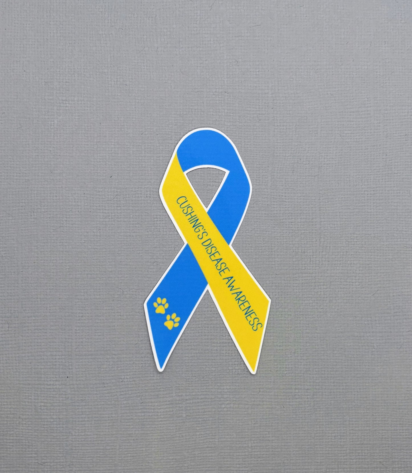 Cushing's Disease Awareness Ribbon w/ paw print Sticker