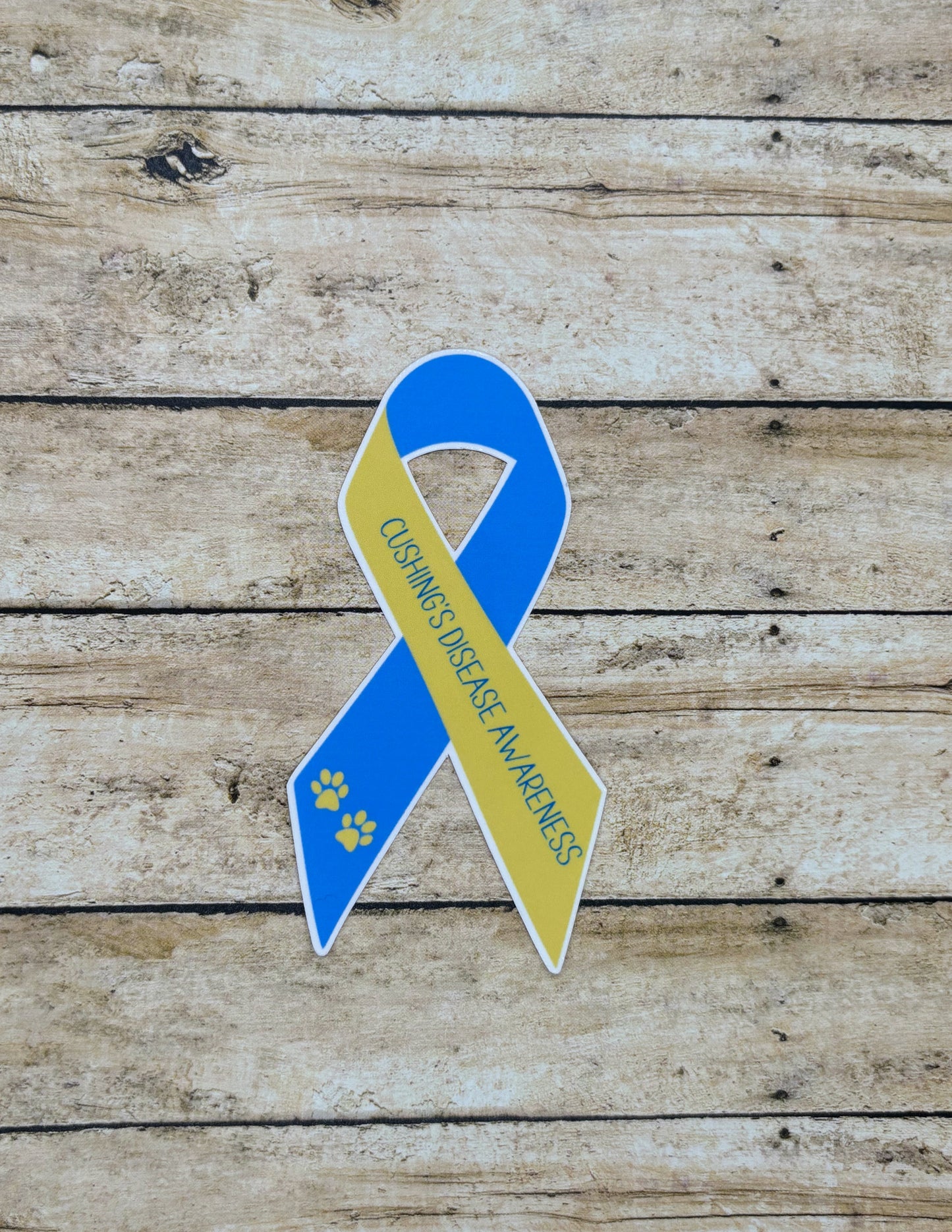 Cushing's Disease Awareness Ribbon w/ paw print Sticker