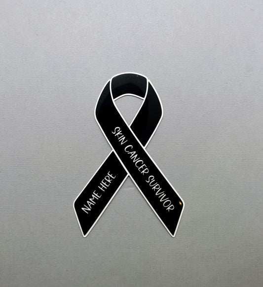 Skin Cancer Survivor Custom Ribbon Sticker