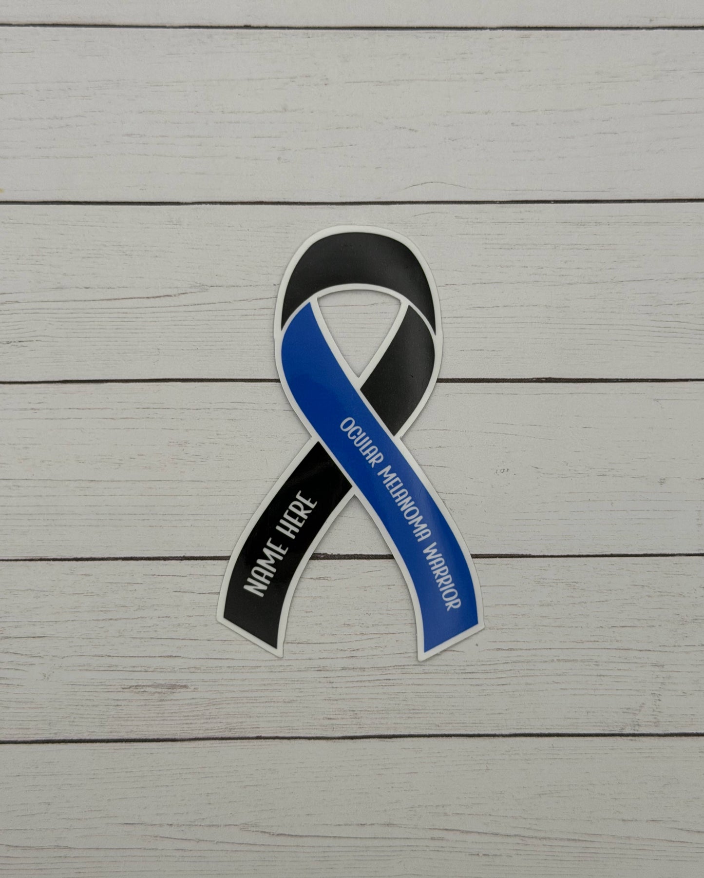Ocular Melanoma Warrior Custom Ribbon Sticker or Magnet