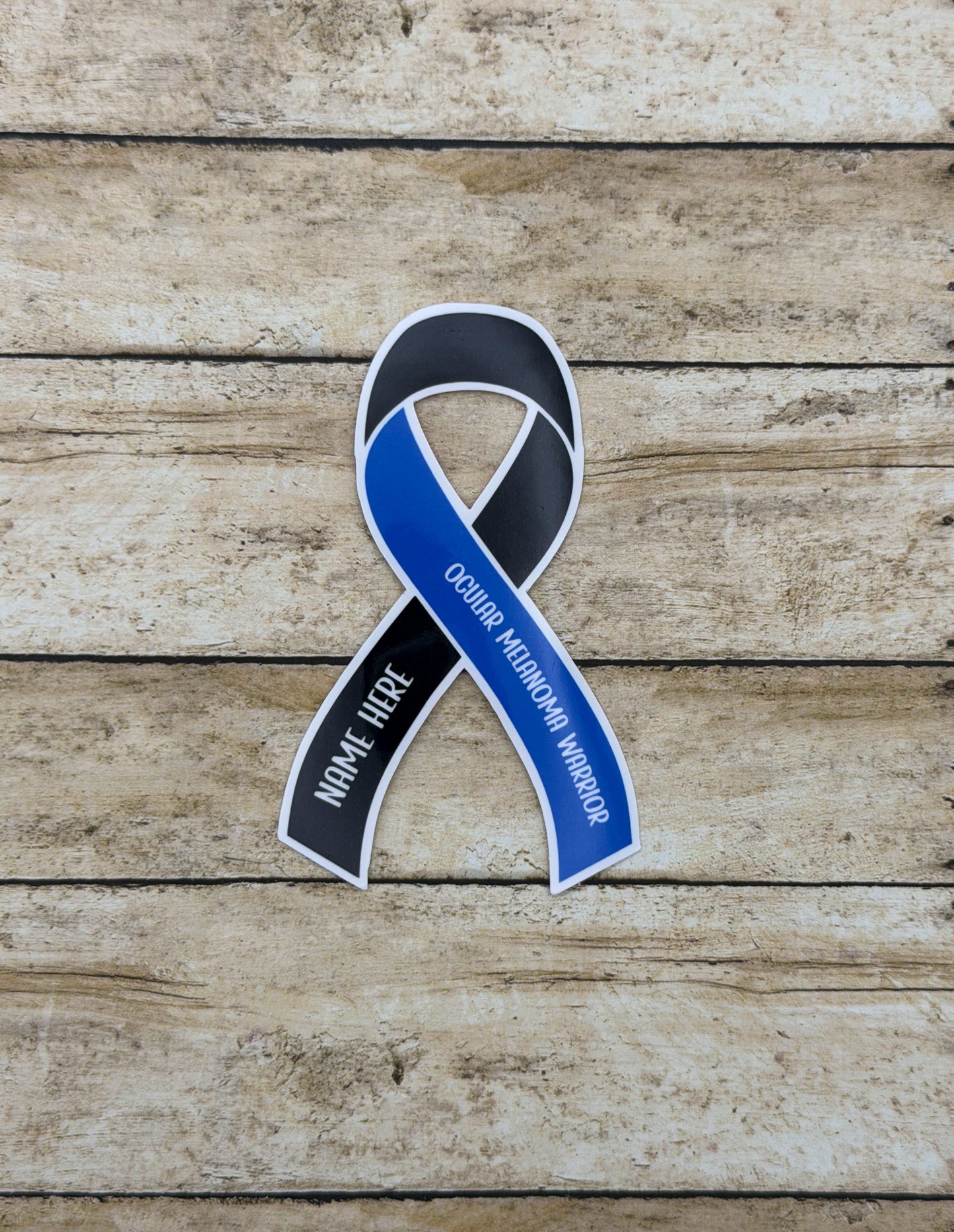 Ocular Melanoma Warrior Custom Ribbon Sticker or Magnet