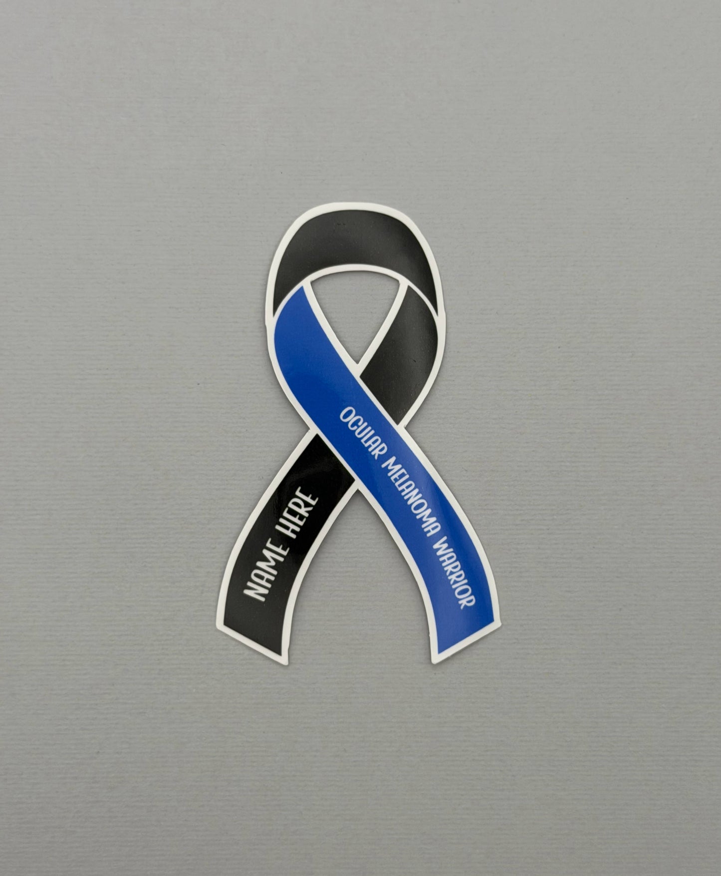Ocular Melanoma Warrior Custom Ribbon Sticker or Magnet