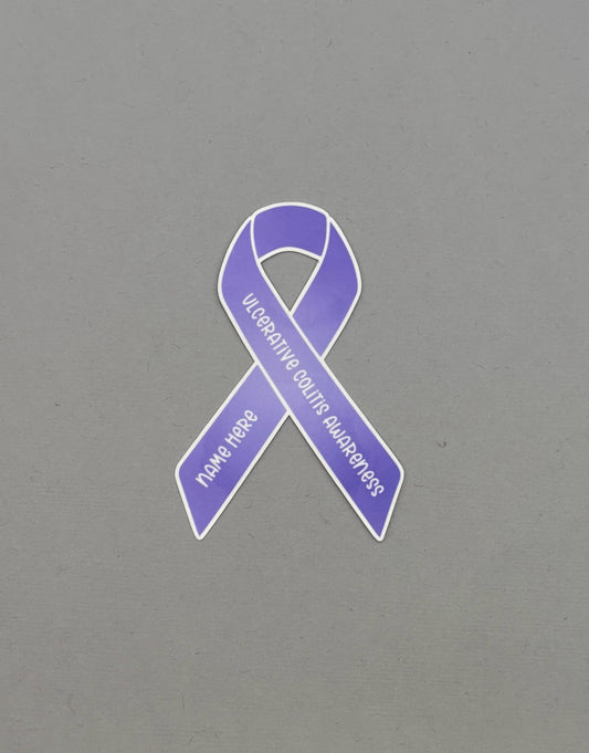 Ulcerative Colitis Awareness Custom Ribbon Sticker