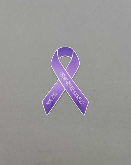 Crohn's Disease Awareness Custom Ribbon Sticker