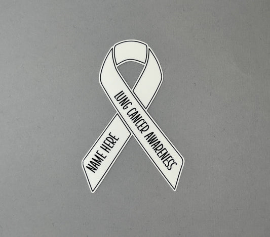 Lung Cancer Awareness Custom Ribbon Sticker