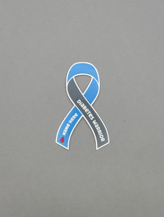 Diabetes Warrior Custom Ribbon Sticker