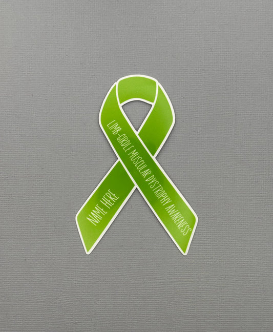 Limb-Girdle Muscular Dystrophy Awareness Custom Ribbon Sticker