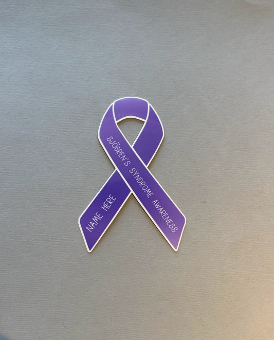 Sjogren's Syndrome Awareness Custom Ribbon Sticker