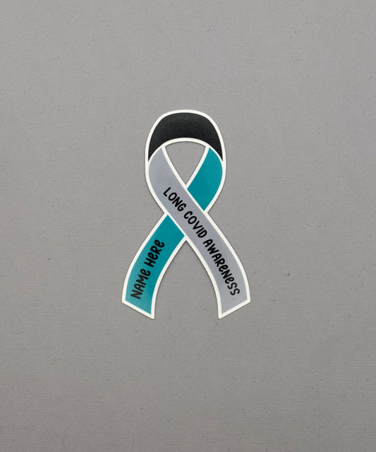 Long Covid Awareness Custom Ribbon Sticker