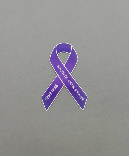 Pancreatic Cancer Survivor Custom Ribbon Sticker