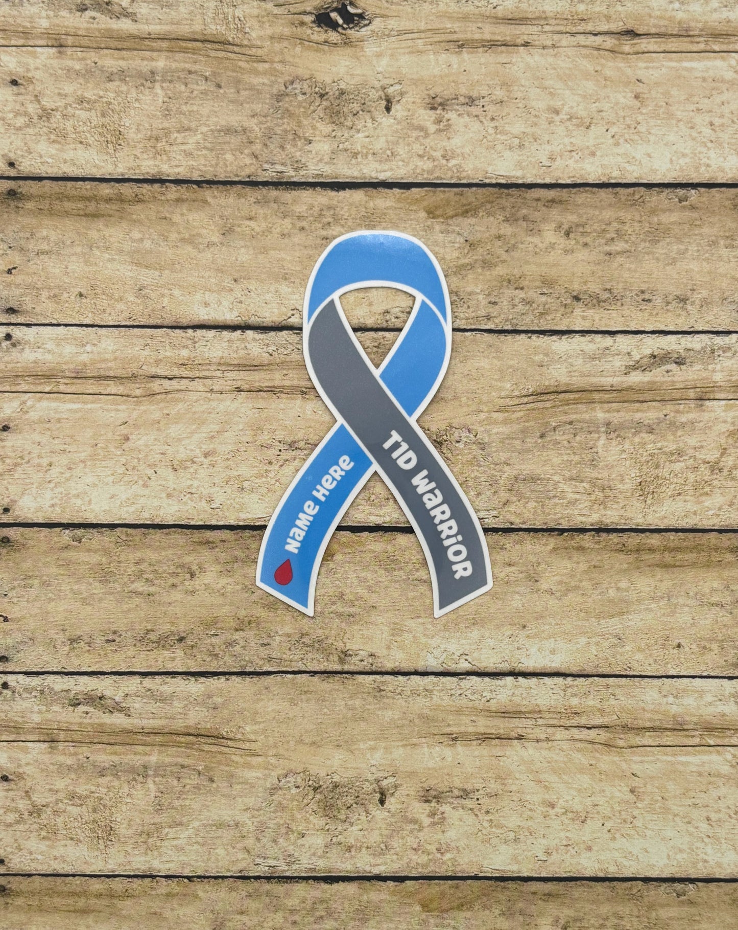 T1D Warrior Custom Ribbon Sticker