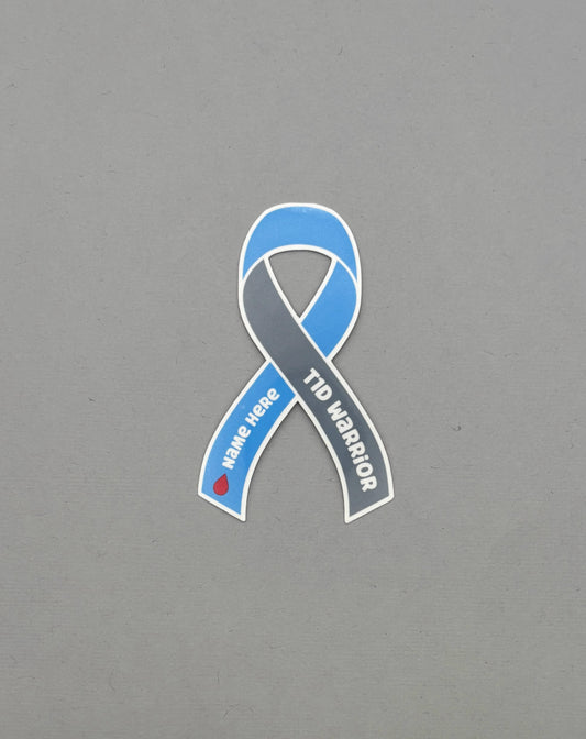 T1D Warrior Custom Ribbon Sticker