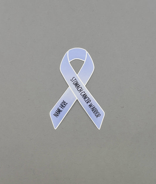 Stomach Cancer Warrior Custom Ribbon Sticker