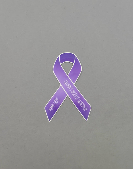 Crohn's Disease Warrior Custom Ribbon Sticker