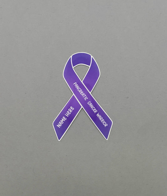 Pancreatic Cancer Warrior Custom Ribbon Sticker