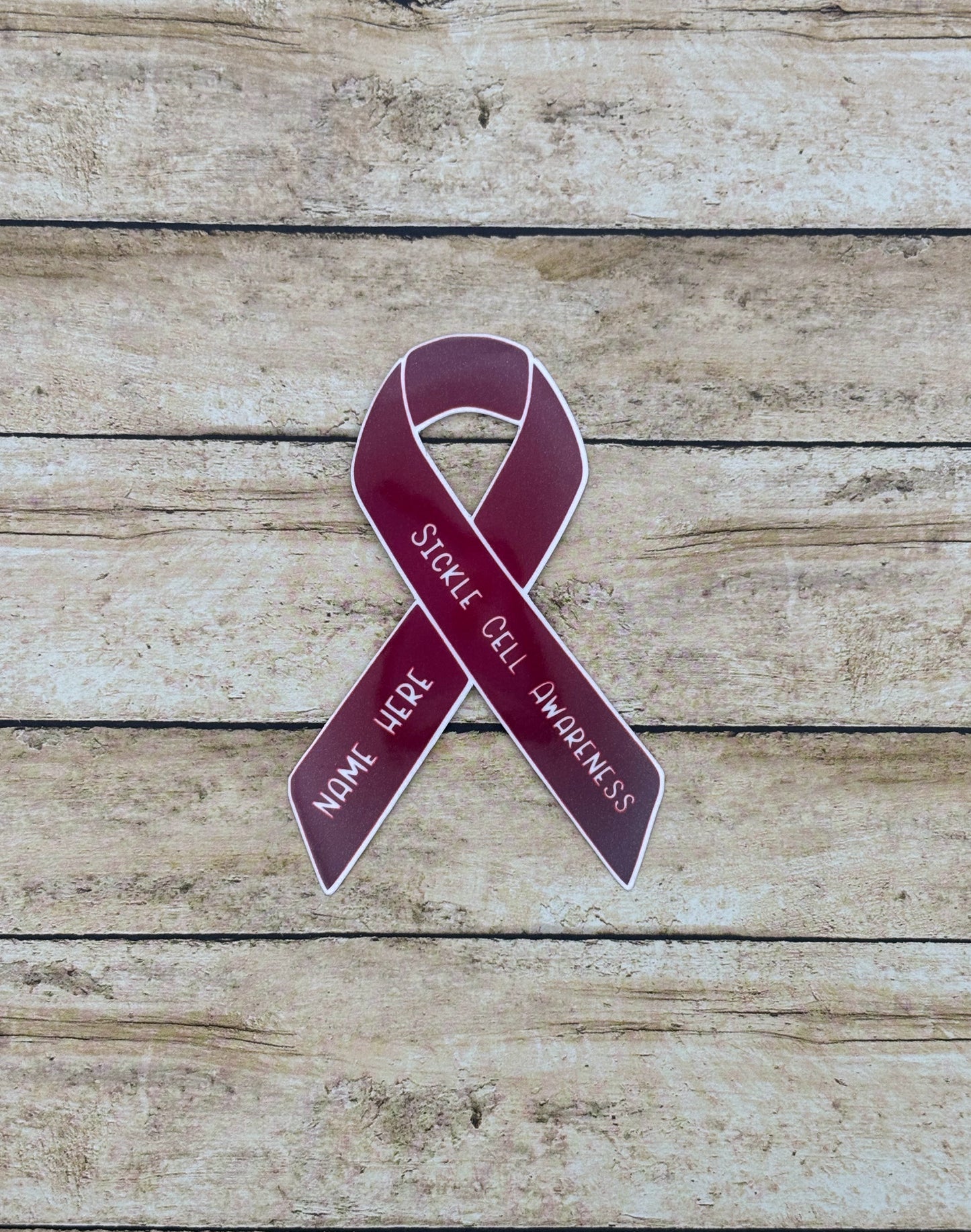 Sickle Cell Anemia Awareness Custom Ribbon Sticker