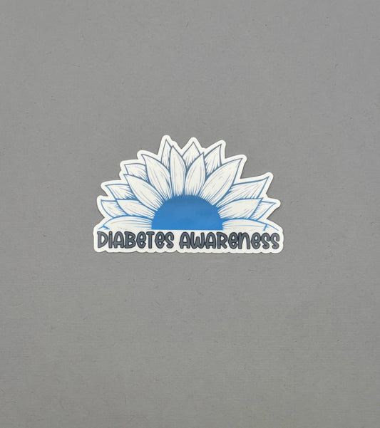 Diabetes Awareness Sunflower Sticker