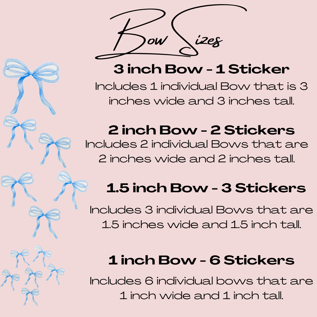 Blue Thin Double Bow Sticker Sets