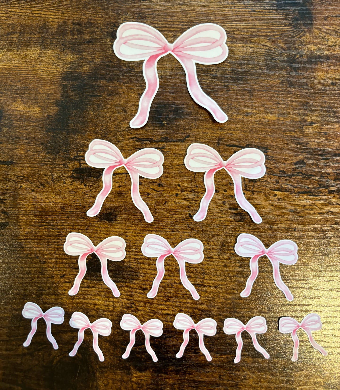 Pink Thin Double Bow Sticker Sets