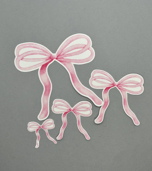 Pink Thin Double Bow Sticker Sets