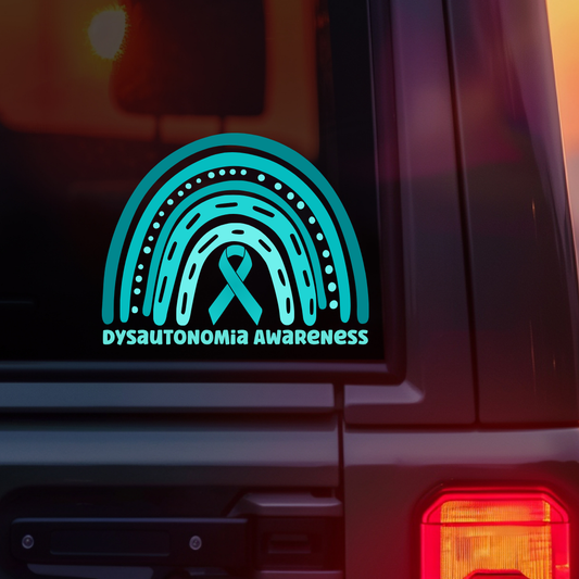 Dysautonomia Awareness Rainbow Car Decal