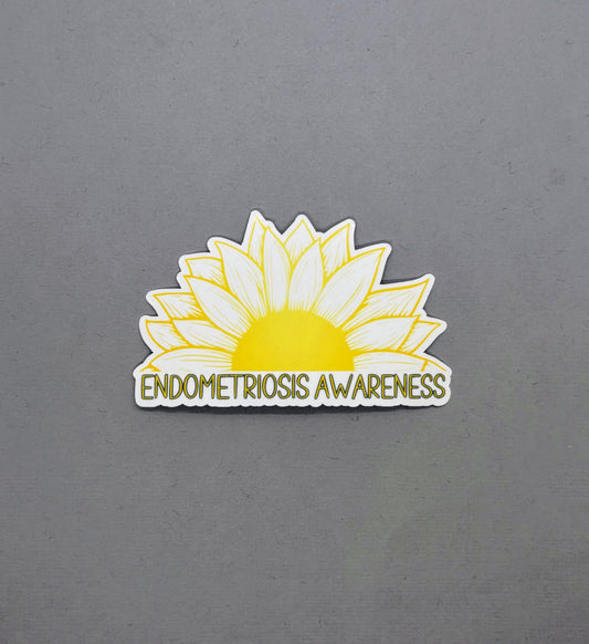 Endometriosis Awareness Sunflower Sticker