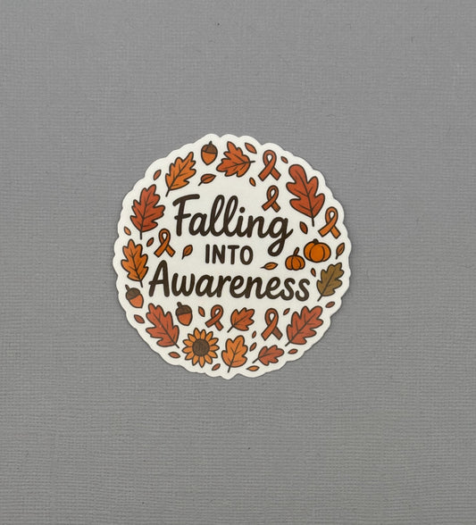Falling into Awareness Fall Sticker
