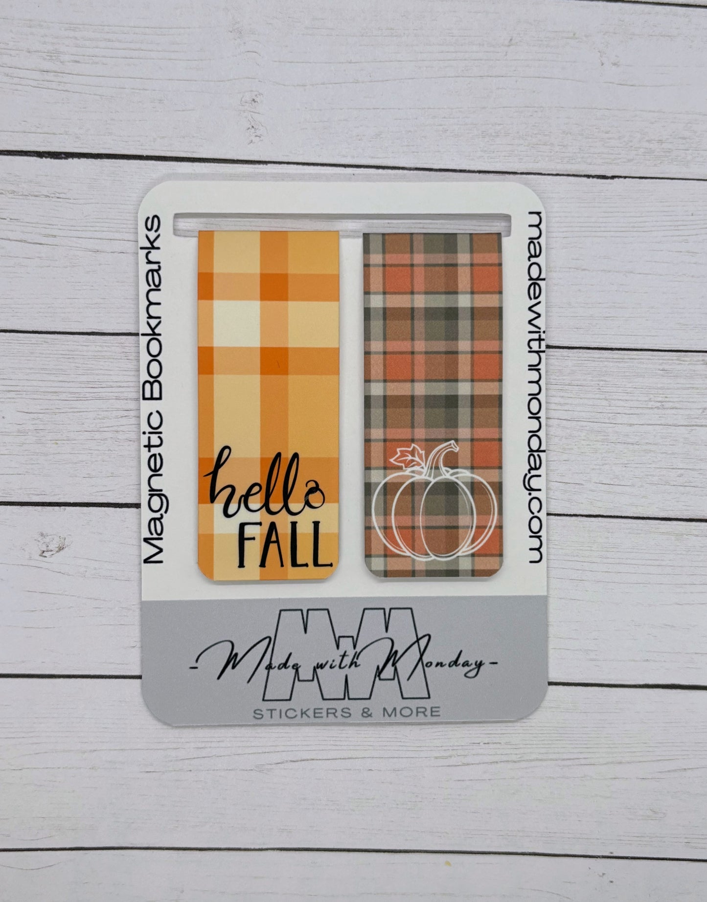 Fall Plaid Magnetic Bookmarks